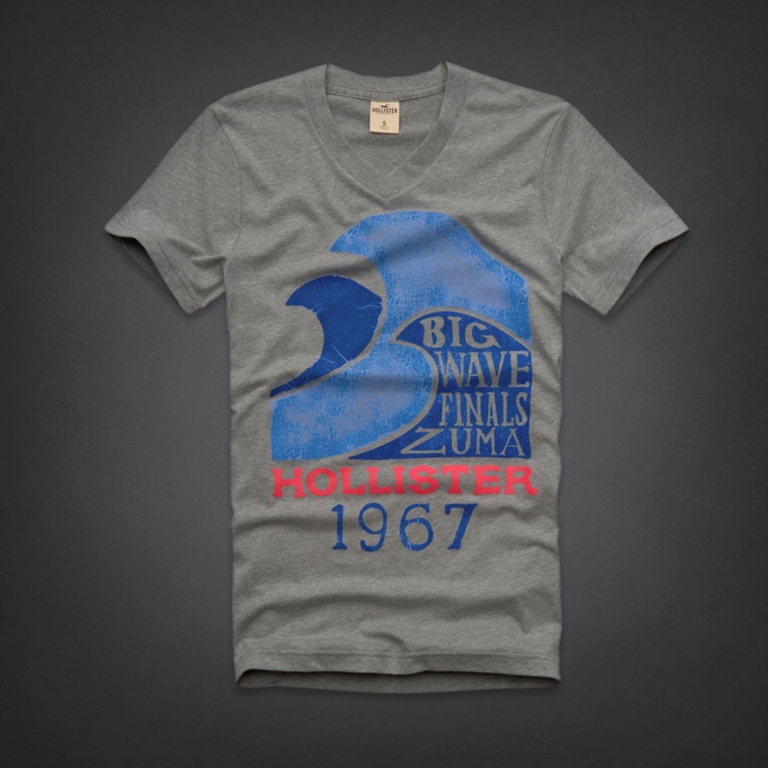 Hollister Hombres cuello en V Corto Remera HCO4054